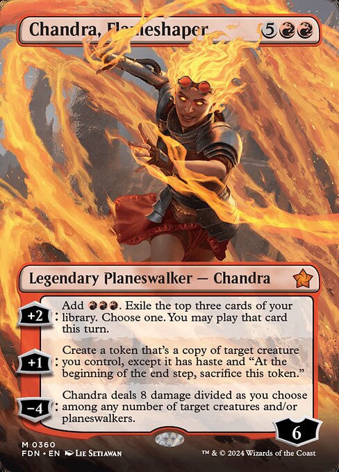 Chandra, Flameshaper (360) - BORDERLESS - FULL ART - Foundations - Game On