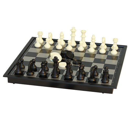 Combo Set - 10" Magnetic Chess with Checkers - Classic - Game On