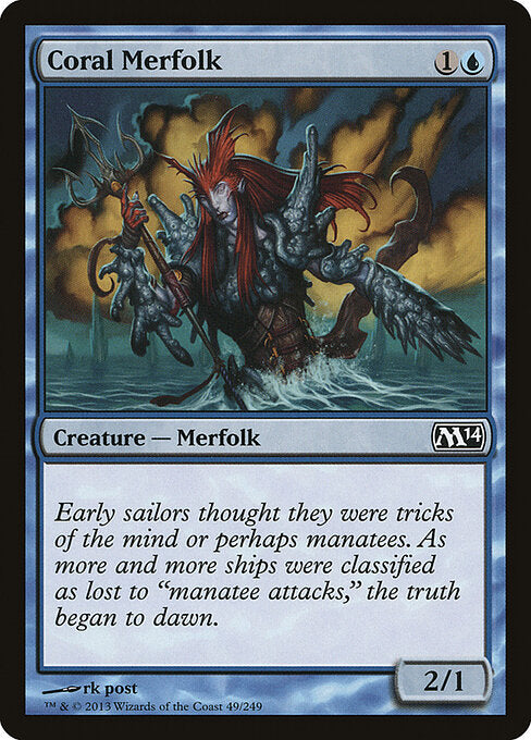 Coral Merfolk (49) (Foil) - Magic 2014 - Game On