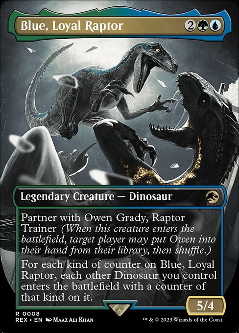 Blue, Loyal Raptor (8) - BORDERLESS - FULL ART - Jurassic World Collection - Game On