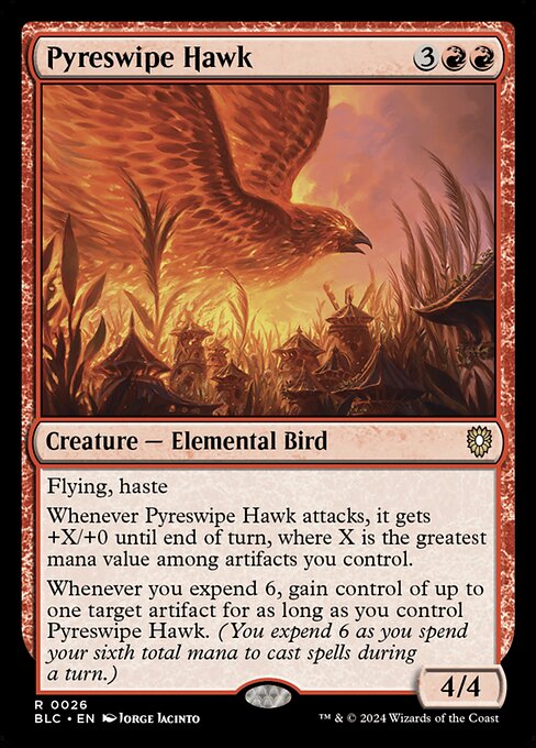 Pyreswipe Hawk (26) - Bloomburrow Commander - Game On