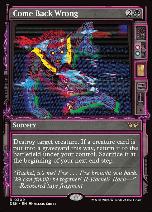 Come Back Wrong (309) - SHOWCASE - Duskmourn: House of Horror - Game On