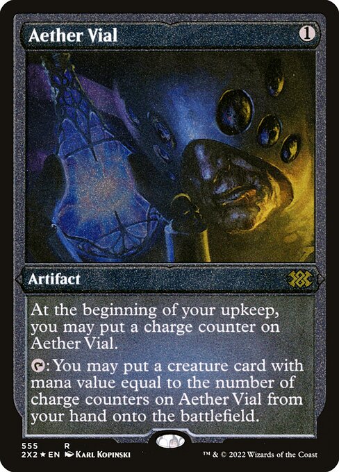 Aether Vial (555) (Etched) - Double Masters 2022 - Game On