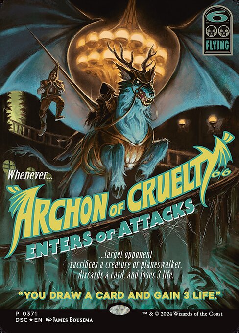 Archon of Cruelty (371) - BORDERLESS (Foil) - Duskmourn: House of Horror Commander - Game On