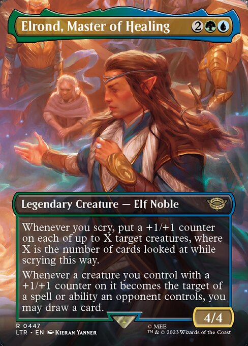 Elrond, Master of Healing (447) - BORDERLESS - FULL ART - The Lord of the Rings: Tales of Middle-earth - Game On
