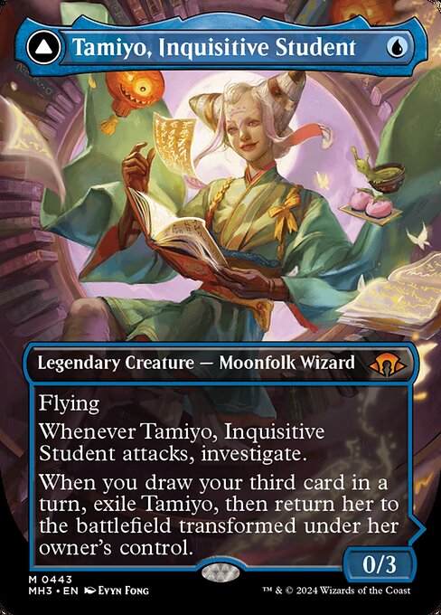 Tamiyo, Inquisitive Student // Tamiyo, Seasoned Scholar (443) - BORDERLESS - FULL ART - Modern Horizons 3 - Game On