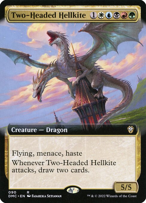 Two-Headed Hellkite (90) - EXTENDED ART - Dominaria United Commander - Game On