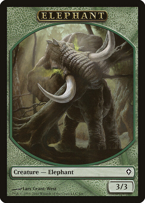 Elephant (4) - FULL ART - Worldwake Tokens - Game On