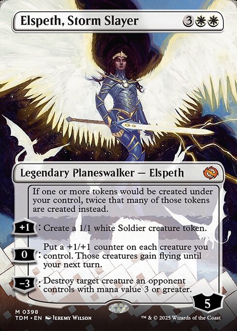 Elspeth, Storm Slayer (398) - BORDERLESS (Foil) - Tarkir: Dragonstorm - Game On