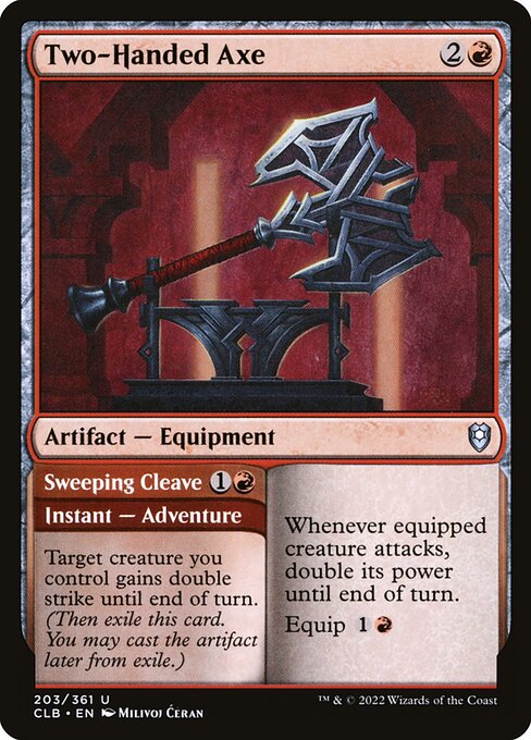 Two-Handed Axe // Sweeping Cleave (203) (Foil) - Commander Legends: Battle for Baldur's Gate - Game On
