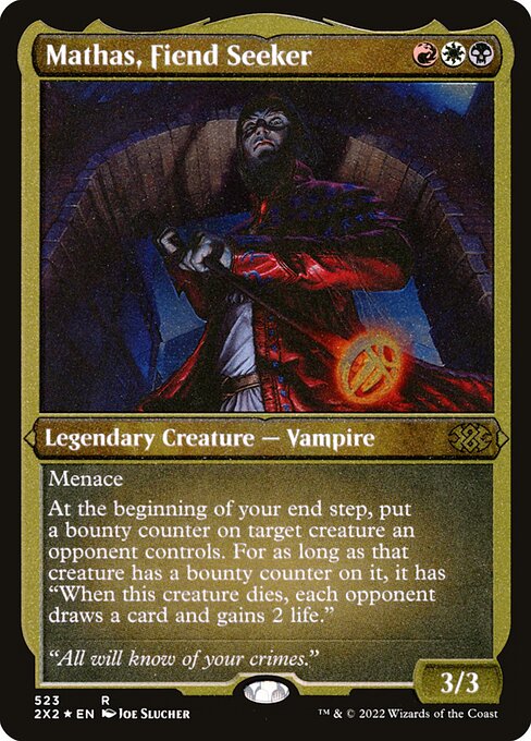 Mathas, Fiend Seeker (523) (Etched) - Double Masters 2022 - Game On