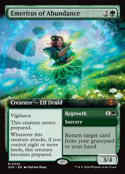 Emeritus of Abundance // Regrowth (339) - EXTENDED ART - Secrets of Strixhaven - Game On