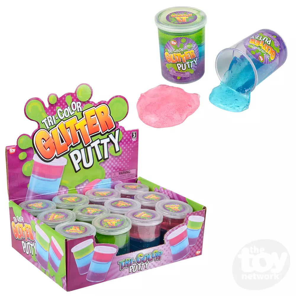 3" Tri Color Glitter Putty - Game On
