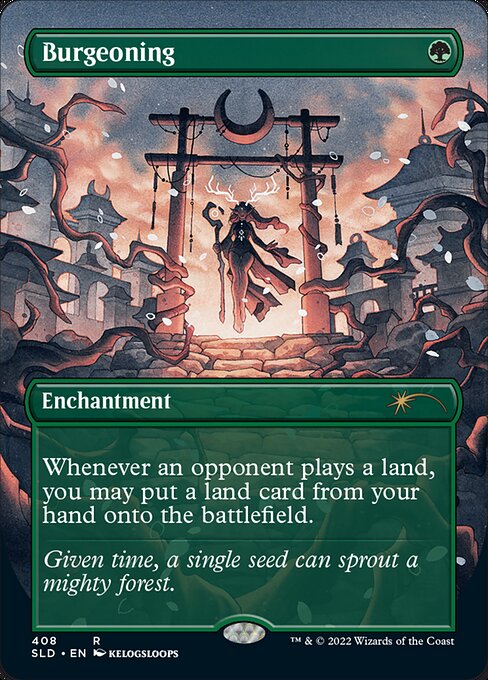 Burgeoning (408) - BORDERLESS - FULL ART (Foil) - Secret Lair Drop - Game On