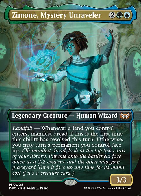 Zimone, Mystery Unraveler (8) - BORDERLESS - FULL ART - Duskmourn: House of Horror Commander - Game On