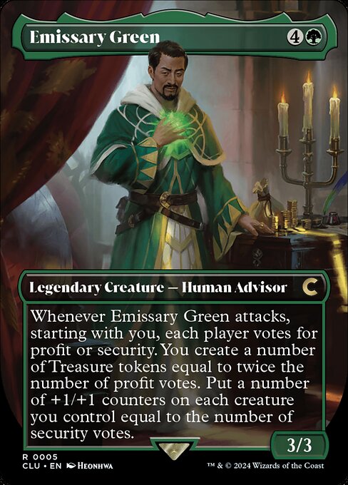 Emissary Green (5) - BORDERLESS - FULL ART - Ravnica: Clue Edition - Game On