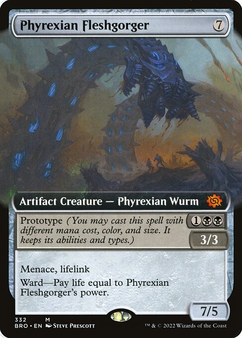 Phyrexian Fleshgorger (332) - EXTENDED ART (Foil) - The Brothers' War - Game On