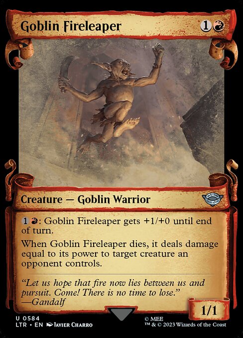 Goblin Fireleaper (584) - SHOWCASE (Foil) - The Lord of the Rings: Tales of Middle-earth - Game On