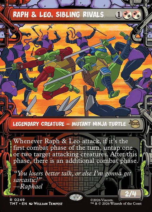 Raph & Leo, Sibling Rivals (249) - BORDERLESS (Foil) - Teenage Mutant Ninja Turtles - Game On