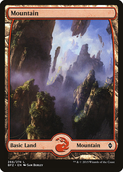 Mountain (266) - FULL ART (Foil) - Battle for Zendikar - Game On