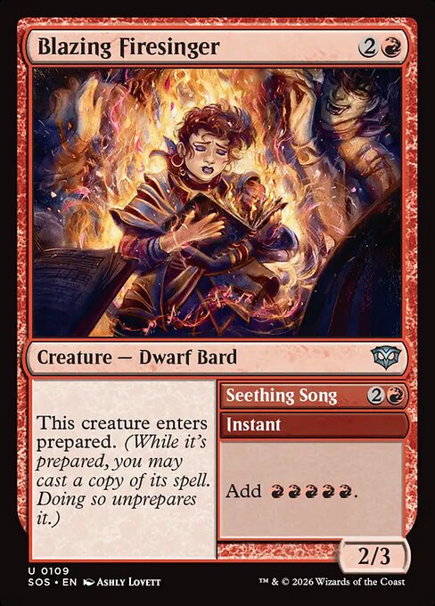 Blazing Firesinger // Seething Song (109) - Secrets of Strixhaven - Game On