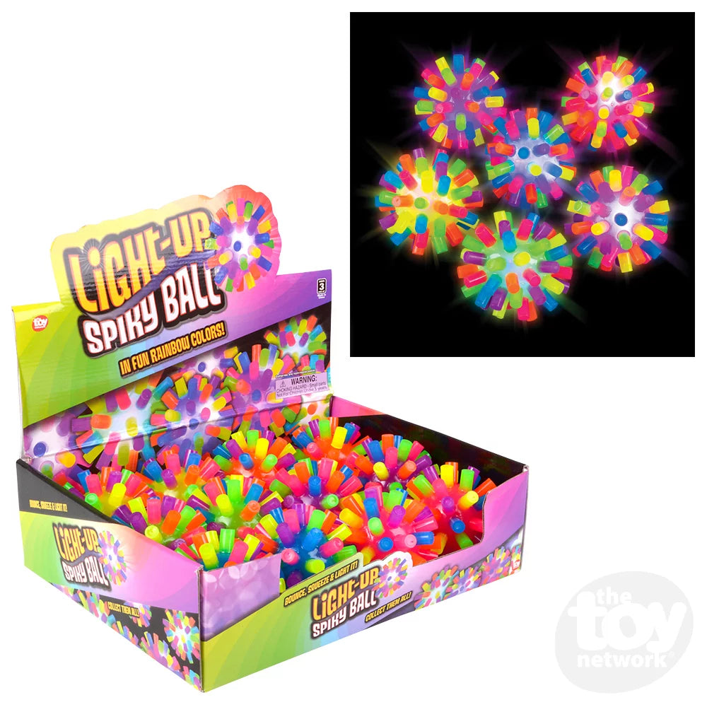 4" Light-up Rainbow Spiky Ball - Game On
