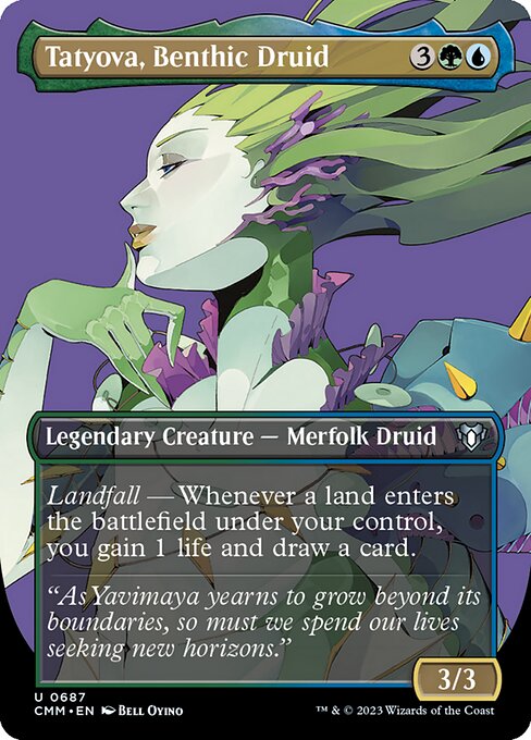Tatyova, Benthic Druid (687) - BORDERLESS - FULL ART (Foil) - Commander Masters - Game On