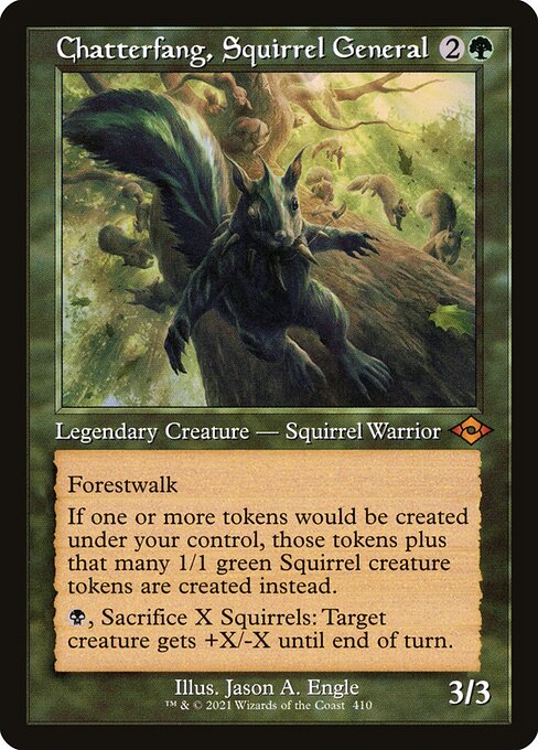 Chatterfang, Squirrel General (410) (Etched) - Modern Horizons 2 - Game On