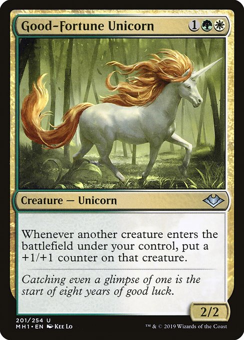 Good-Fortune Unicorn (201) (Foil) - Modern Horizons - Game On