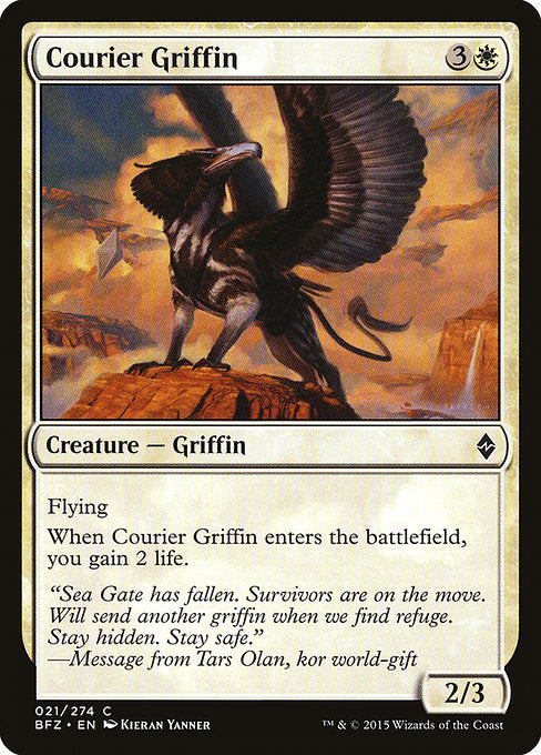 Courier Griffin (21) (Foil) - Battle for Zendikar - Game On