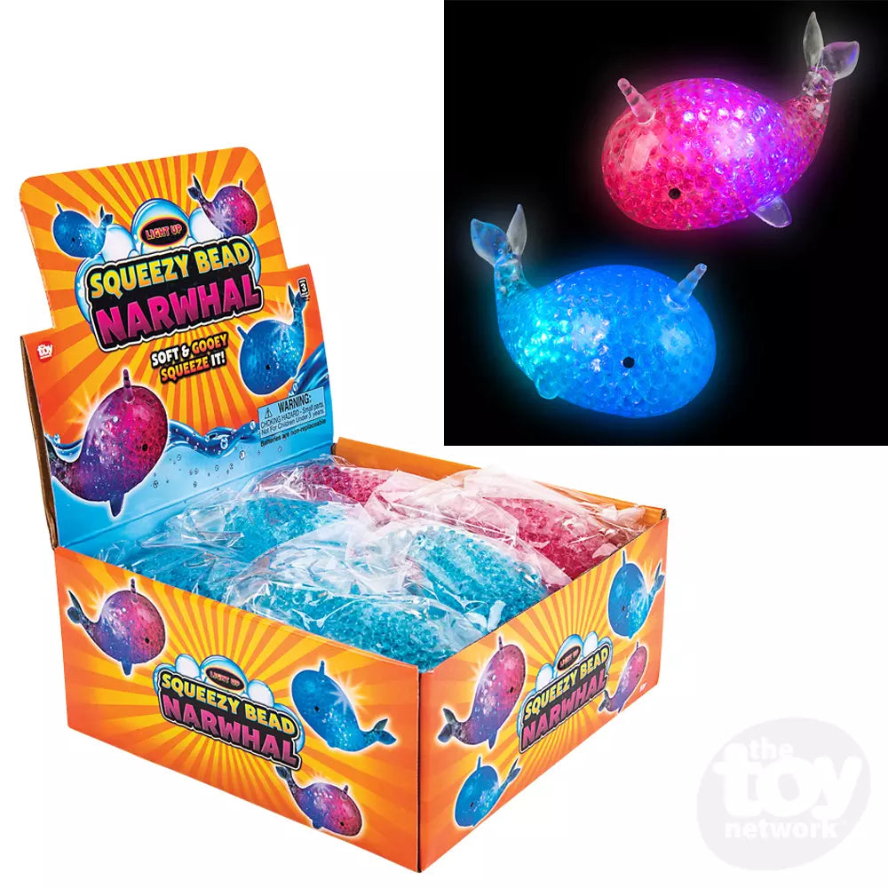 5" Light-up Squeezy Bead Narwha - Game On