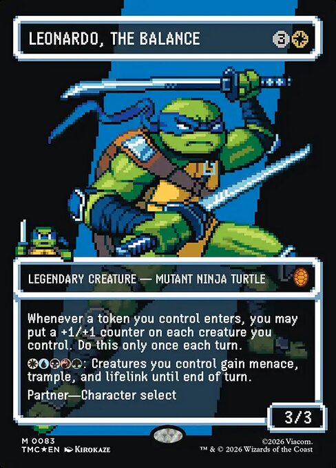 Leonardo, the Balance (83) - BORDERLESS - FULL ART (Foil) - Teenage Mutant Ninja Turtles Eternal - Game On