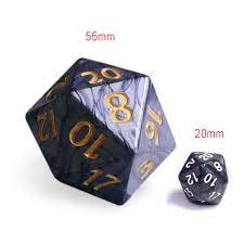 55mm Titan d20 - Black Pearl - Game On