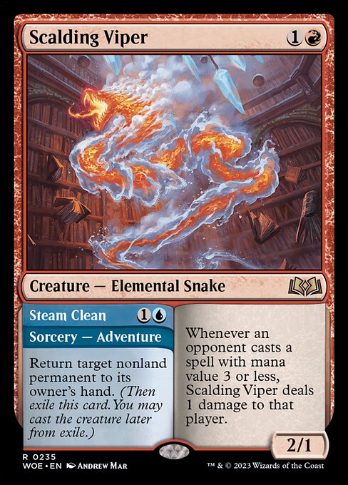 Scalding Viper // Steam Clean (235) - Wilds of Eldraine - Game On
