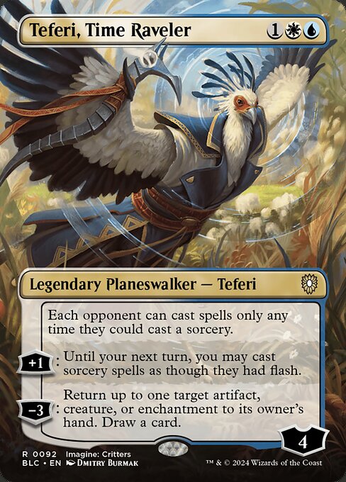Teferi, Time Raveler (92) - BORDERLESS - FULL ART - Bloomburrow Commander - Game On