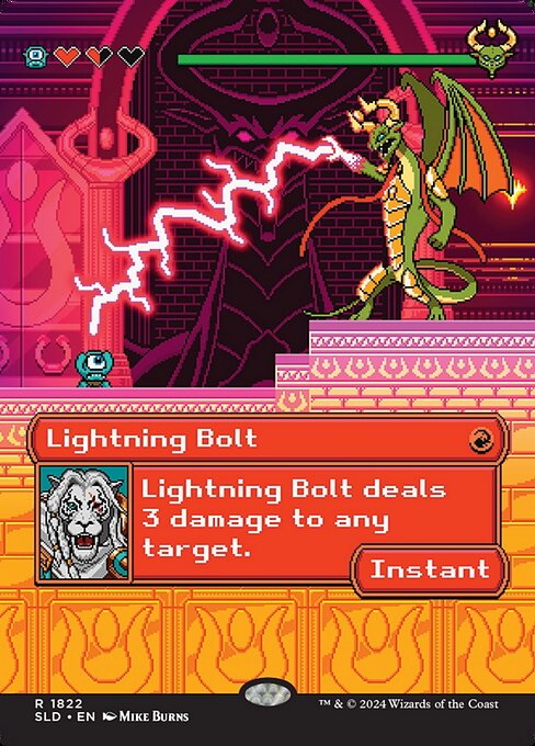 Lightning Bolt (1822) - BORDERLESS - FULL ART - Secret Lair Drop - Game On
