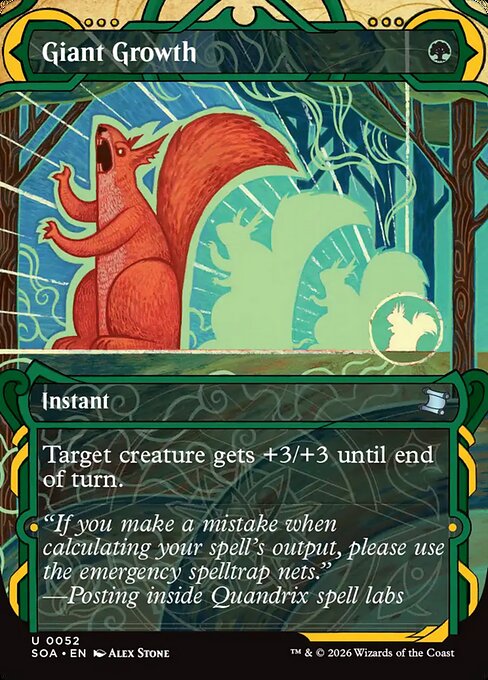 Giant Growth (52) - BORDERLESS (Foil) - Secrets of Strixhaven Mystical Archive - Game On