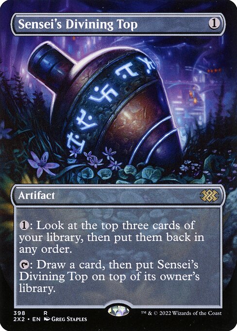 Sensei's Divining Top (398) - BORDERLESS - FULL ART (Foil) - Double Masters 2022 - Game On
