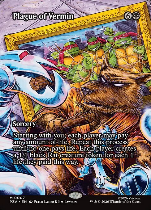 Plague of Vermin (7) - BORDERLESS - FULL ART - Teenage Mutant Ninja Turtles Source Material - Game On