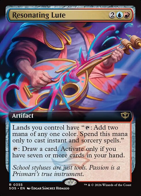 Resonating Lute (355) - EXTENDED ART (Foil) - Secrets of Strixhaven - Game On