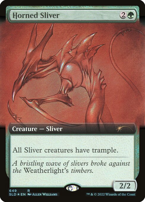 Horned Sliver (649) - EXTENDED ART (Foil) - Secret Lair Drop - Game On