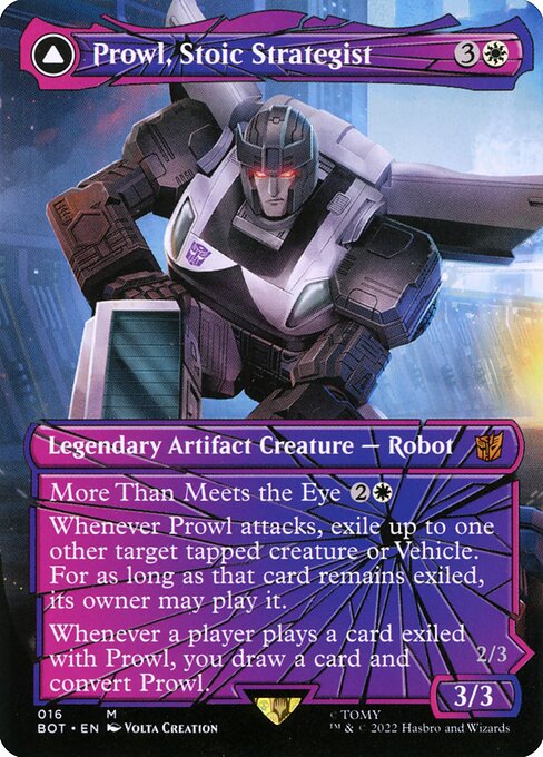 Prowl, Stoic Strategist // Prowl, Pursuit Vehicle (16) - BORDERLESS - FULL ART - Transformers - Game On