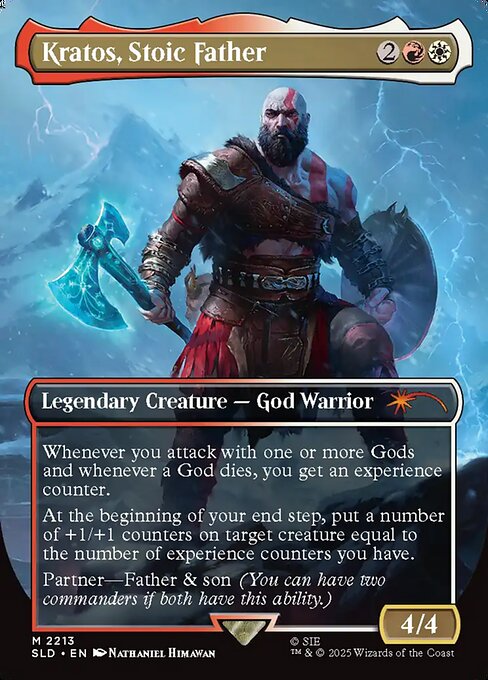 Kratos, Stoic Father (2213) - BORDERLESS - FULL ART - Secret Lair Drop - Game On