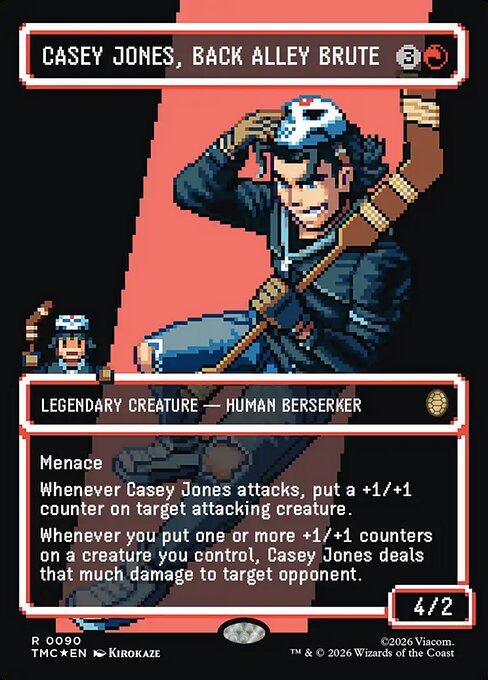 Casey Jones, Back Alley Brute (90) - BORDERLESS - FULL ART (Foil) - Teenage Mutant Ninja Turtles Eternal - Game On