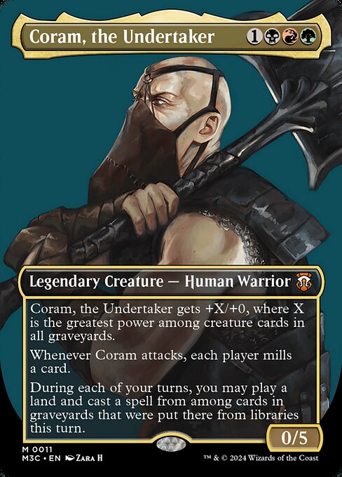 Coram, the Undertaker (11) - BORDERLESS - FULL ART (Foil) - Modern Horizons 3 Commander - Game On