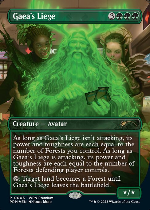 Gaea's Liege (5) - BORDERLESS - FULL ART (Foil) - Wizards Play Network 2024 - Game On