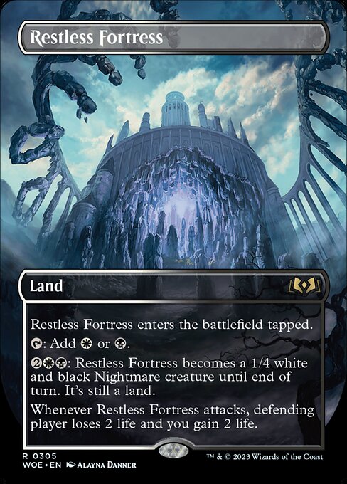 Restless Fortress (305) - BORDERLESS - FULL ART (Foil) - Wilds of Eldraine - Game On