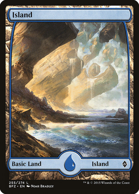 Island (255) - FULL ART (Foil) - Battle for Zendikar - Game On