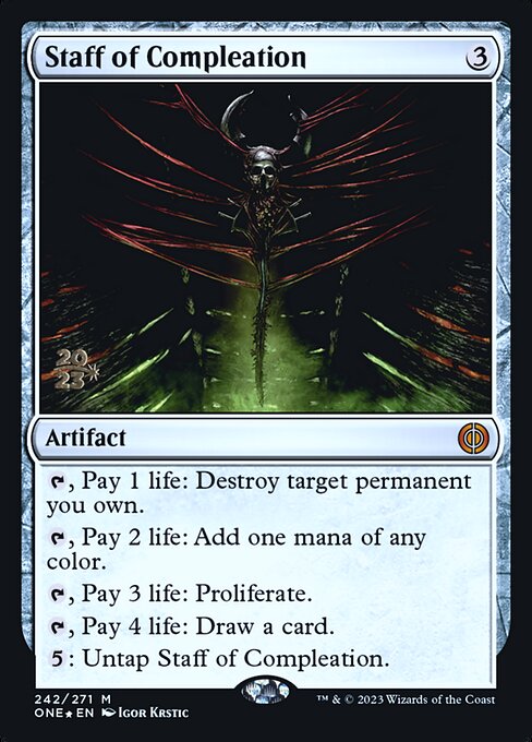 Staff of Compleation (242s) () () - Phyrexia: All Will Be One Promos - Game On