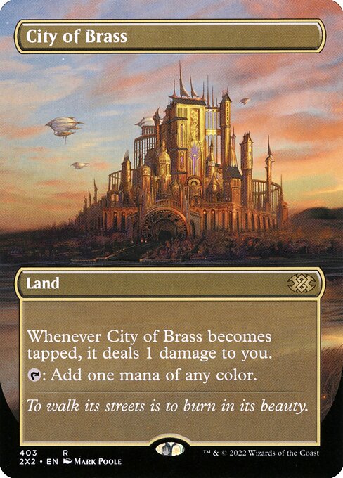 City of Brass (403) - BORDERLESS - FULL ART (Foil) - Double Masters 2022 - Game On